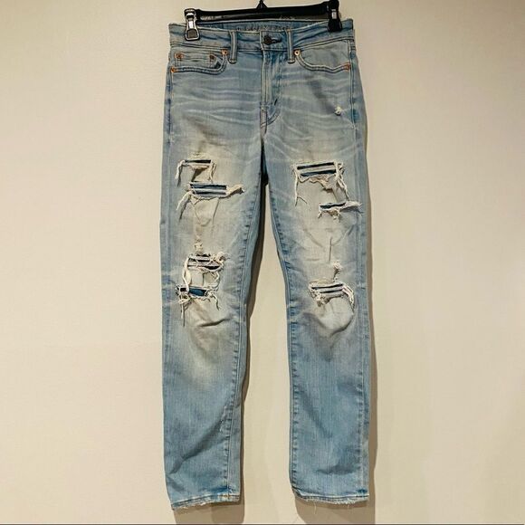 AEO Cozy Airflex+ Distressed Jeans Size 26 x 28 - Picture 1 of 7